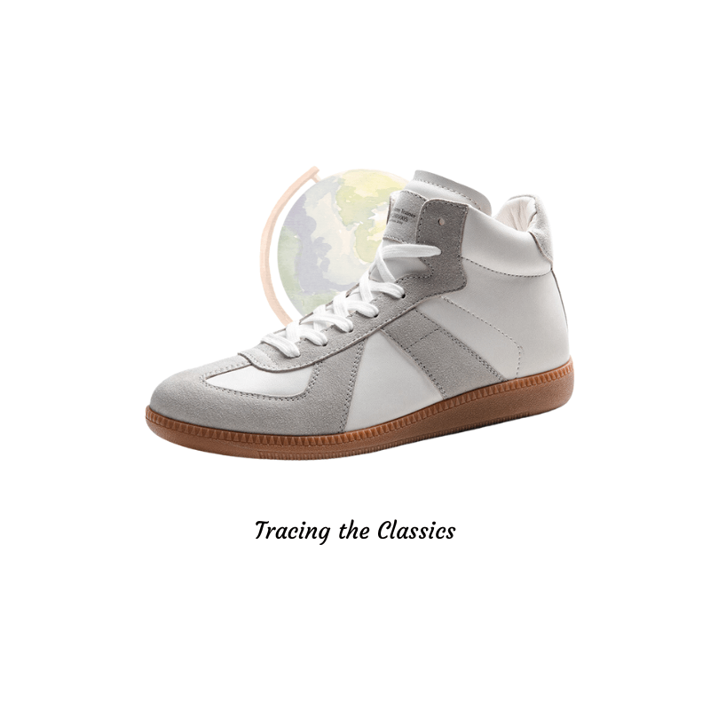 High Top 1970s German Amry Trainer shoes Vinage Sneakers