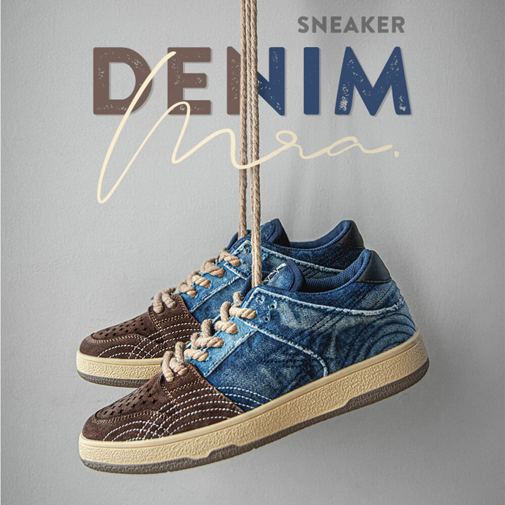 Denim breathable skateboard Sneaker